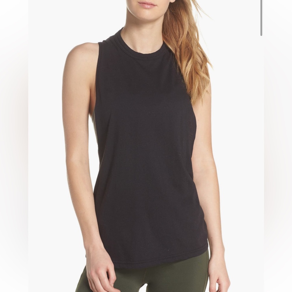 FP Movement by Free People Black Tank Top with Open Back